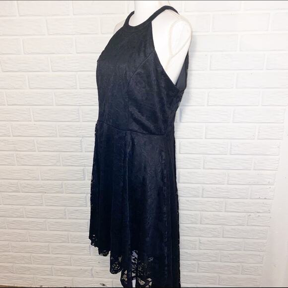 Dressystar Black Lace High Neck Halter High-Low Midi Dress NEW Womens Size 3X - Picture 3 of 10